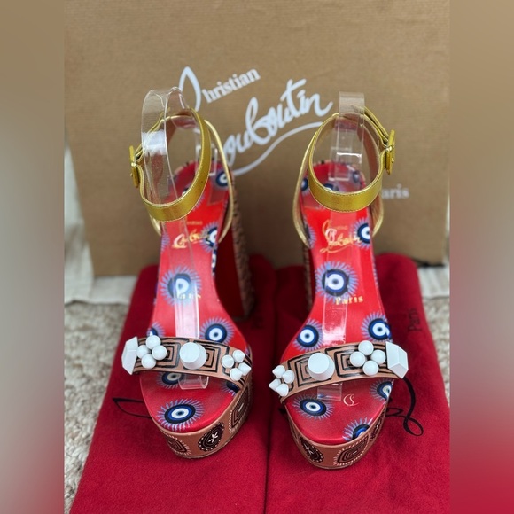 Christian Louboutin Movida Athina 130 platform sandals size 38 1/2. - Picture 1 of 16